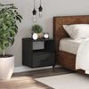 vidaXL Wall-mounted Bedside Cabinet Black Engineered wood, Metal Medium