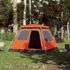 vidaXL Camping Tent Dome 4-Person Gray and Orange Quick Release