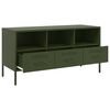 vidaXL TV Cabinet Olive Green Cold-rolled Steel Medium Adjustable Feet