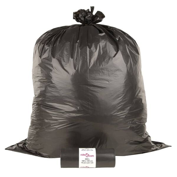 vidaXL Bin Bags 150 pcs Black 63.4 gal