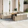 vidaXL Garden Sofa Set Beige PE rattan Large Adjustable Feet