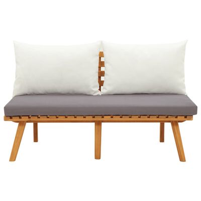vidaXL Patio Bench with Cushions 45.3" Solid Acacia Wood