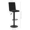 vidaXL Bar Stool Set of 2 Black Steel Adjustable Height Bar Stool