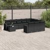 vidaXL Garden Sofa Set Black PE rattan, powder-coated steel, tempered glass