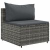vidaXL Patio Lounge Set Grey PE rattan, powder-coated steel, 100% polyester