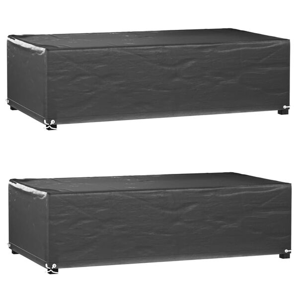 vidaXL Garden Furniture Cover Set of 2 Black Polyethylene