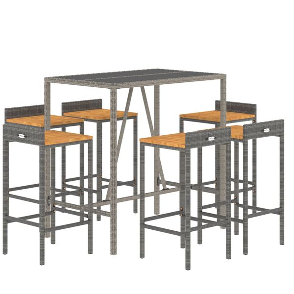 vidaXL Garden Bar Set Grey