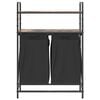 vidaXL Laundry Basket 2 Compartments with Shelves Smoked Oak