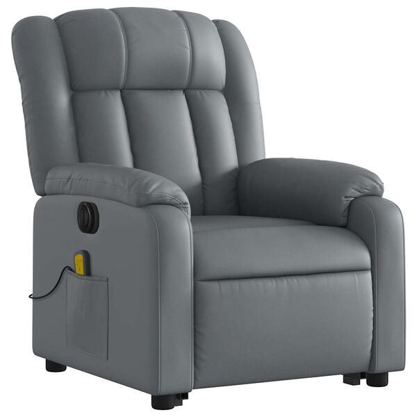 vidaXL Electric Stand Up Massage Recliner Chair Gray