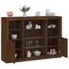 vidaXL Sideboard Set of 3 Brown Oak Engineered Wood, Glass Large