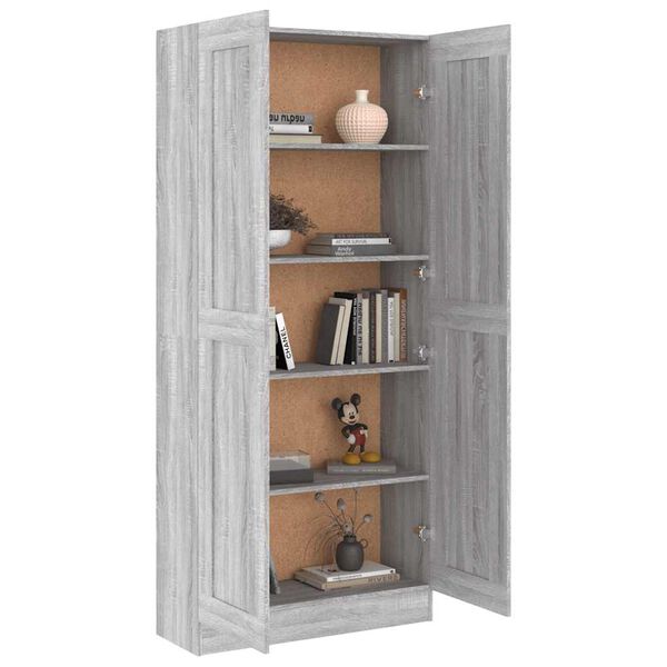 vidaXL Book Cabinet Gray sonoma Engineered wood Large Book Cabinet