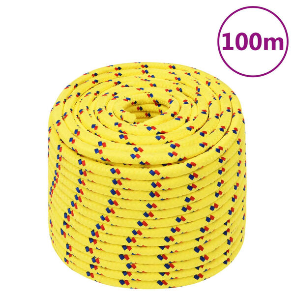 vidaXL Boat Rope Yellow 0.47 " 328.1 ' Polypropylene
