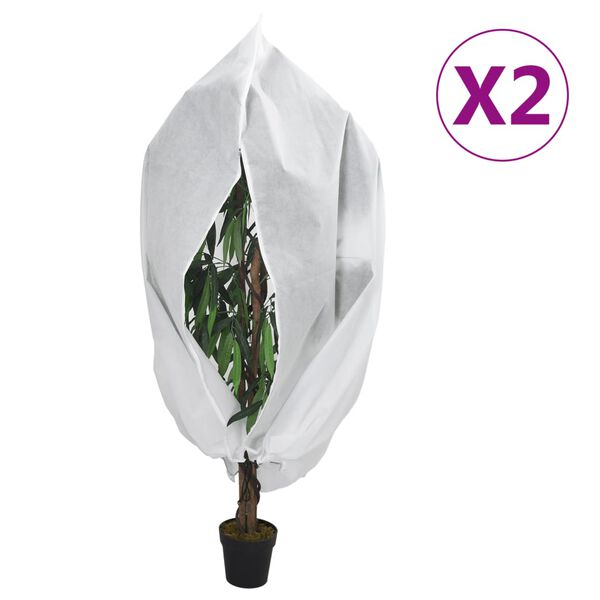 vidaXL Plant Fleece Cover Set of 2 White