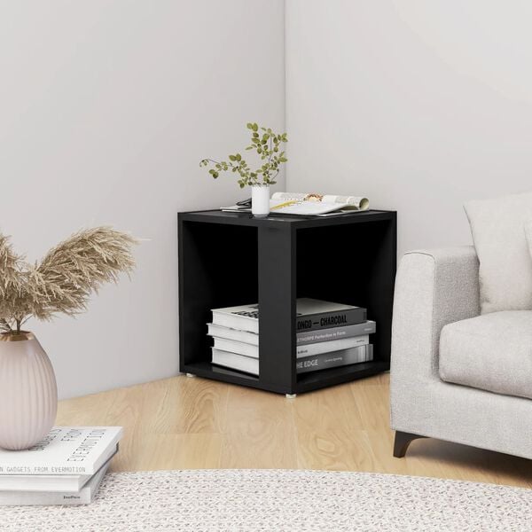 vidaXL Side Table Black Engineered wood Compact Corner Side Table