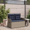 vidaXL Reclining Patio Bench Gray, Navy Blue