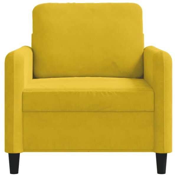 vidaXL Sofa Chair Yellow 23.6" Velvet