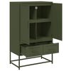 vidaXL Highboard Olive green Cold-rolled steel 26.8x15.4x43.9 in