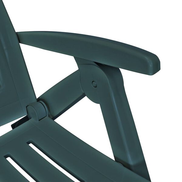 vidaXL Sunlounger Green Plastic One Size Foldable Sun Lounger