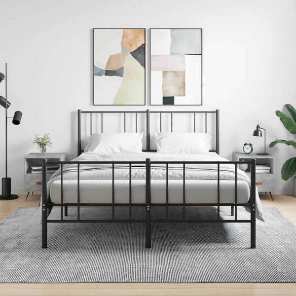 vidaXL Bedside Cabinet Set of 2 Concrete grey