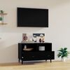vidaXL TV Cabinet Black Engineered wood and iron TV Cabinet Rectangular