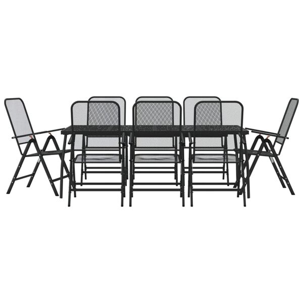 vidaXL Garden Dining Set Anthracite Metal mesh with e-coating finish Large