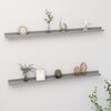 vidaXL Wall Shelf Set of 2 Grey MDF 45.3 x 3.5 x 1.2 in Wall mounting