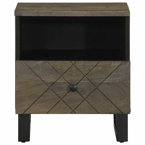 vidaXL Bedside Cabinet Black Solid mango wood, metal Small