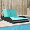 vidaXL Sun Lounger with Cushions Black 44.9x80.7x28.7" Poly Rattan
