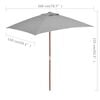 vidaXL Garden Parasol Anthracite Polyester, Laminated bamboo, Hardwood