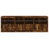 vidaXL Sideboard with LED Lights Smoked Oak 79.5"x14.6"x26.4"