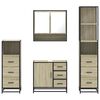 vidaXL Bathroom Furniture Set Sonoma oak Engineered wood, metal Medium