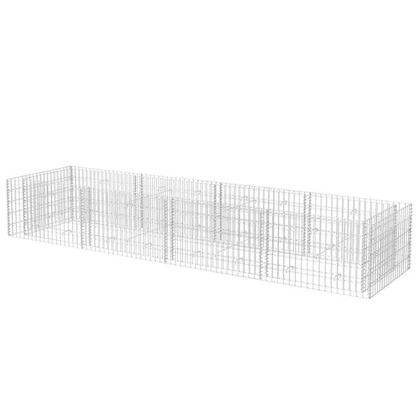 vidaXL Gabion Raised Bed Silver Galvanized steel Large