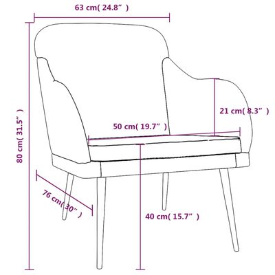 vidaXL Armchair Dark Gray 24.8"x29.9"x31.5" Velvet