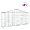 vidaXL Gabion Basket Set of 5 Silver Galvanized iron