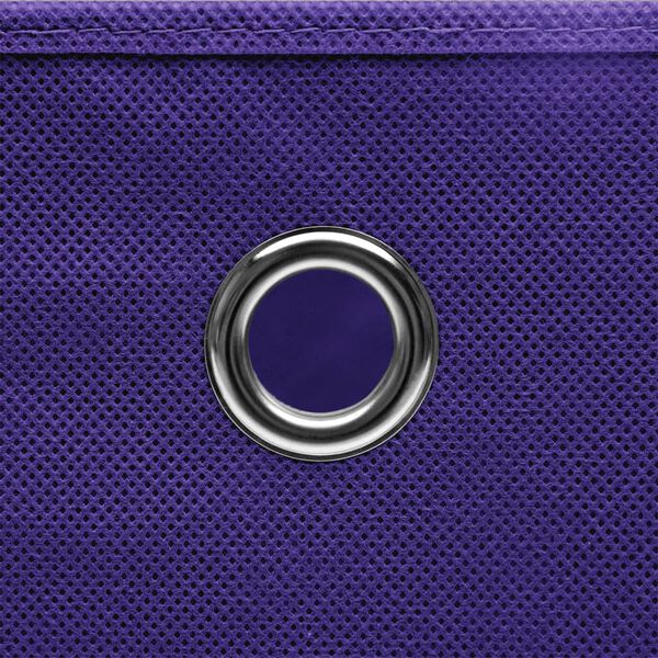 vidaXL Storage Box Set of 4 Purple Non-woven fabric (100% polyester)