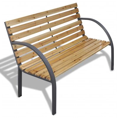 vidaXL Patio Bench 47.2” Wood and Iron