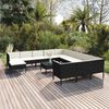 vidaXL Garden Lounge Set Black, Cream White