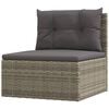 vidaXL Garden Lounge Set Gray PE rattan, powder-coated steel Modular