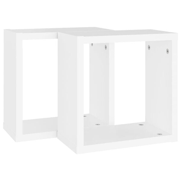 vidaXL Cube Shelf Set of 2 White Engineered wood 11.8 x 5.9 x 11.8 in