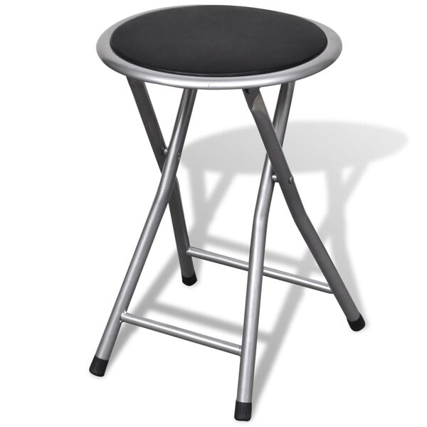 vidaXL Folding Stools 4 pcs Faux Leather