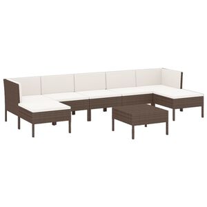 vidaXL Garden Lounge Set Brown, Cream White