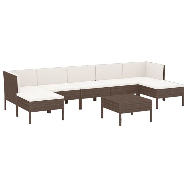 vidaXL Garden Lounge Set Brown, Cream White