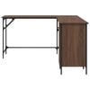 vidaXL Desk Brown Oak Engineered Wood, Metal Large Adjustable Feet
