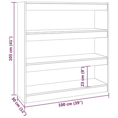 vidaXL Book Cabinet/Room Divider Sonoma Oak 39.4"x11.8"x40.6"