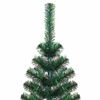 vidaXL Artificial Pre-lit Christmas Tree Green 59.06 in PVC and Metal