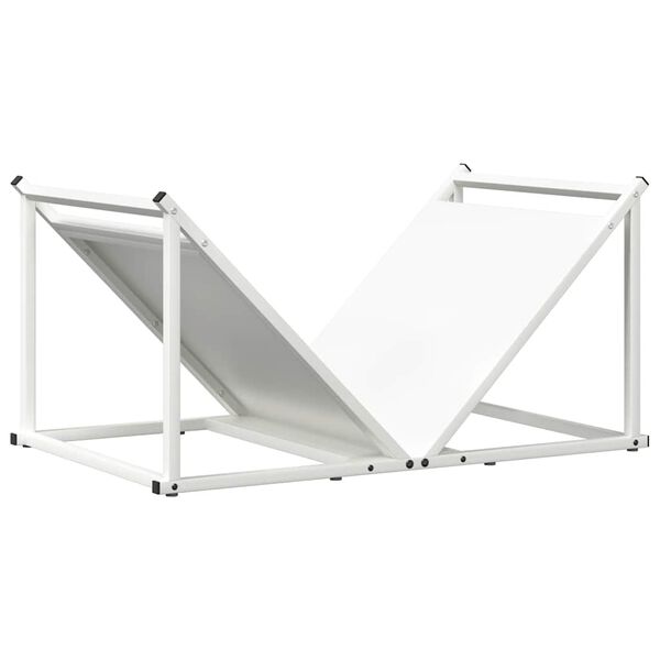 vidaXL Firewood Rack White 27.6x16.9x13.6" Cold-rolled steel