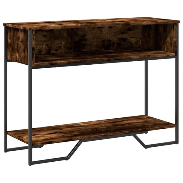 vidaXL Console Table Smoked Oak Engineered Wood, Metal