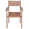 vidaXL Patio Chair Set of 6 Natural Teak Teak wood Standard Stackable