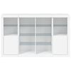 vidaXL Sideboard Set of 3 White Engineered Wood, Glass Large Sideboard