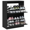 vidaXL Shoe Cabinet Black Engineered wood Tall Shoe Cabinet